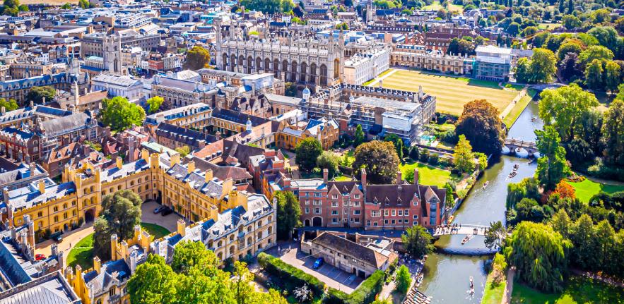 Cambridge University from the air.
