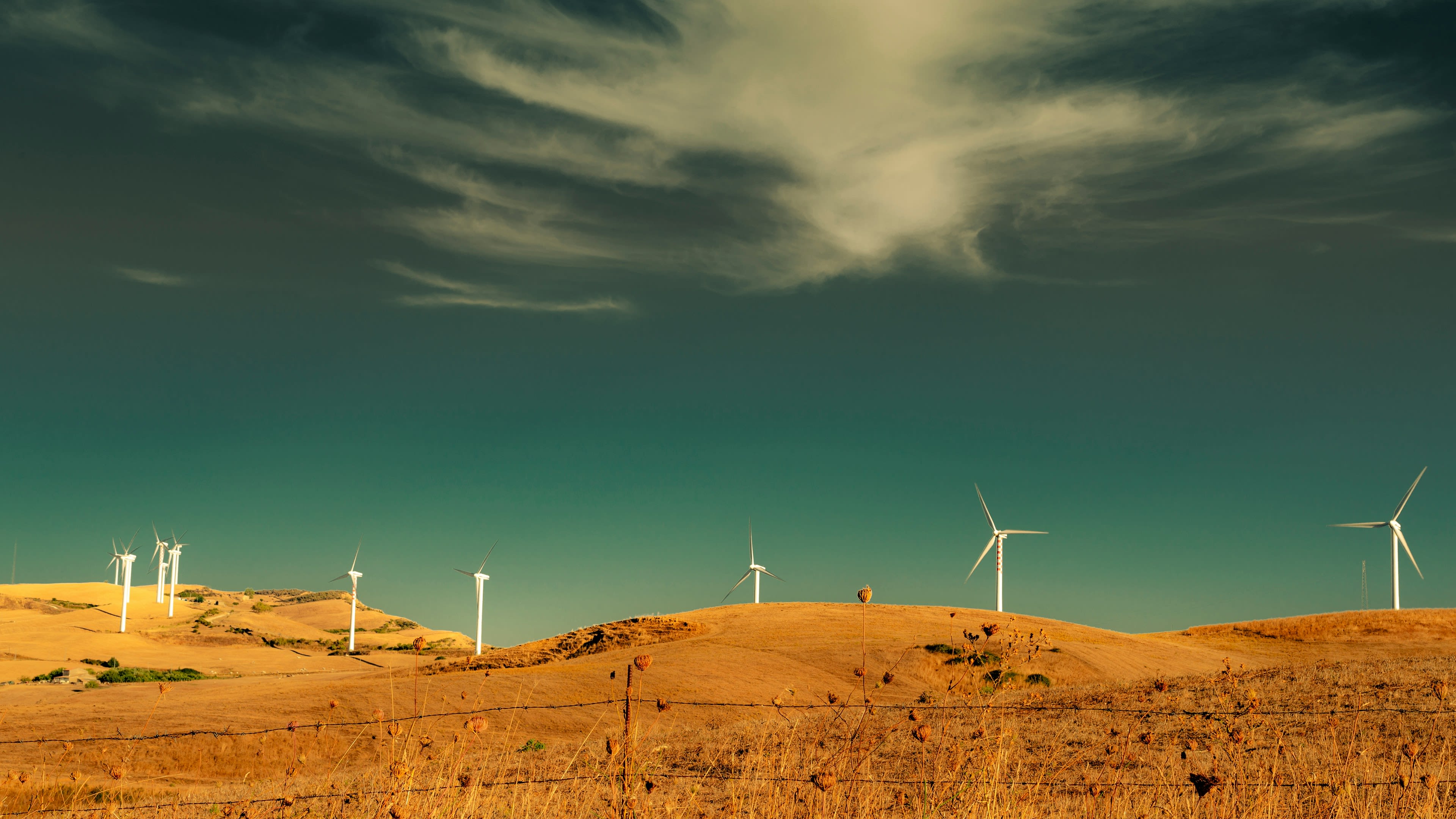 windmills on hill